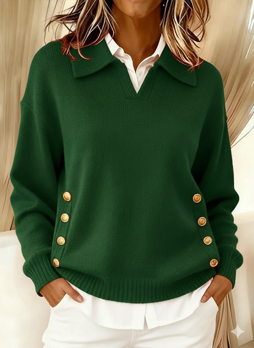 Vicenta | Pull à col polo et boutons