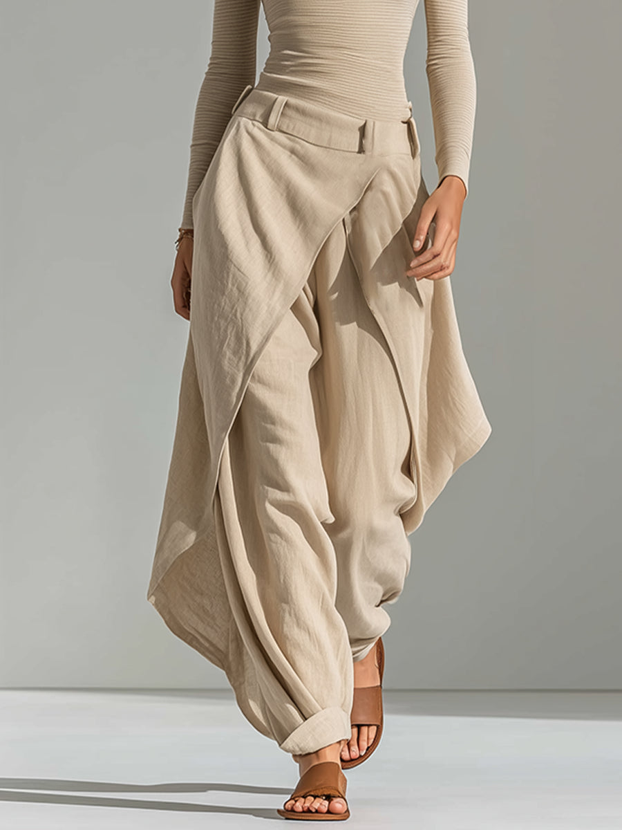 Domitille | Ensemble Deux Pièces Abricot – Top Décolleté Bateau et Pantalon Large