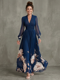 Zélie | Robe Maxi à Manches Plissées Transparentes