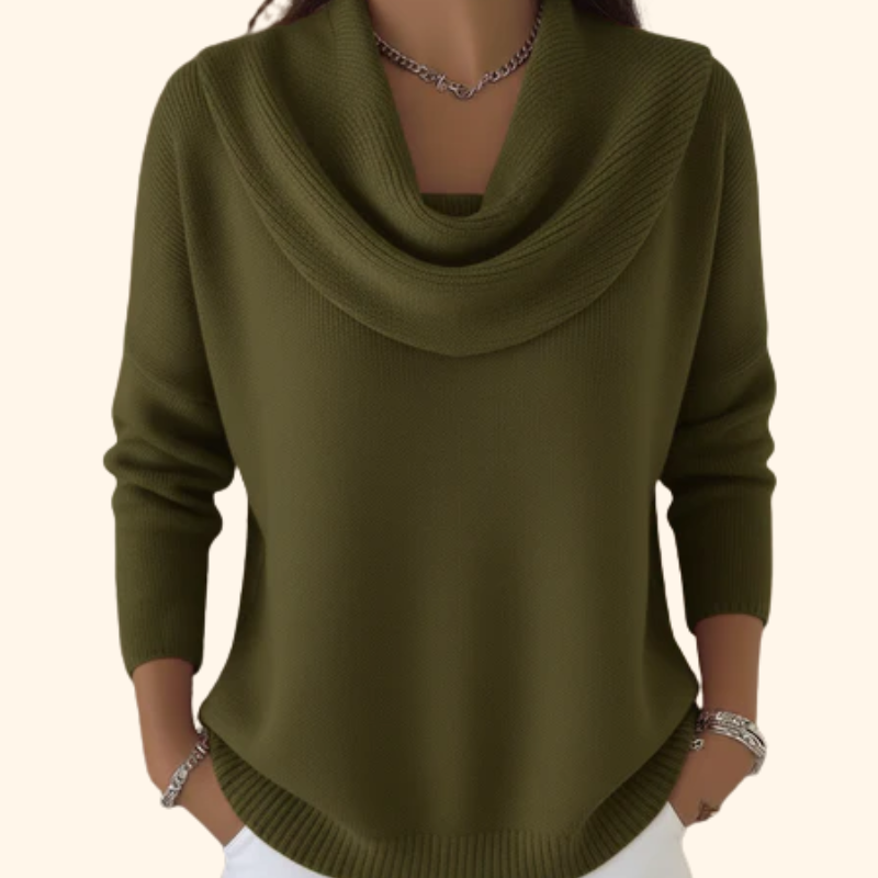Julia | Pull à col drapé