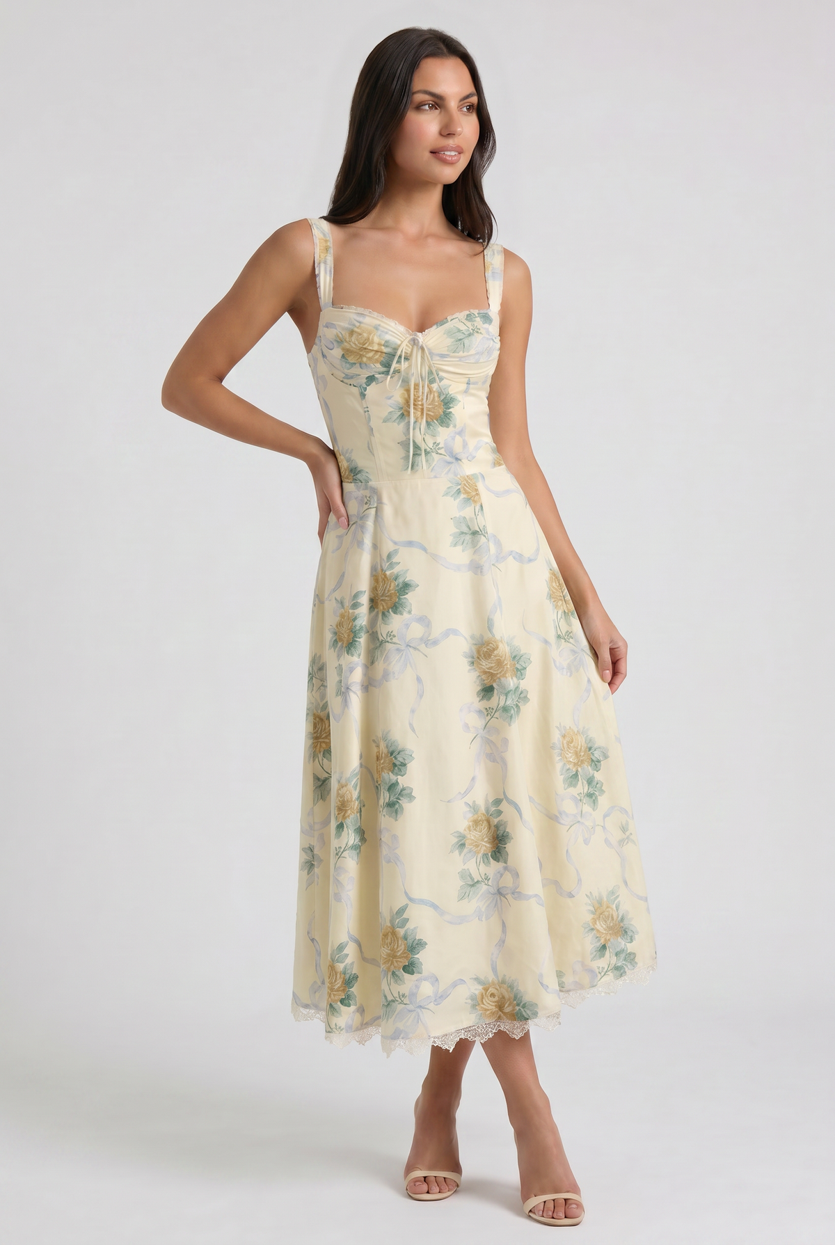 Lynn | Robe midi fleurie – vue 3
