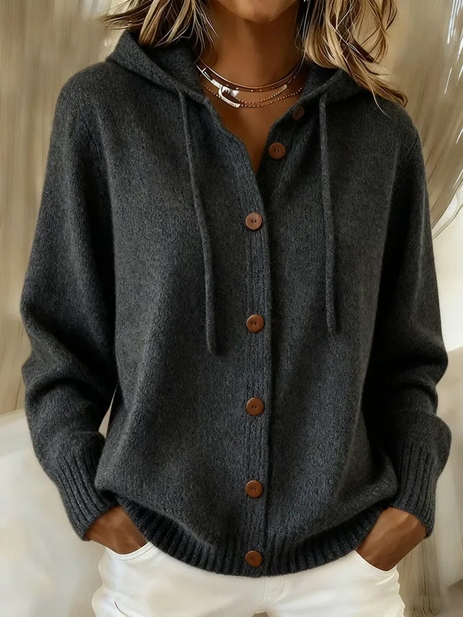 Begoña | Cardigan à capuche et boutons