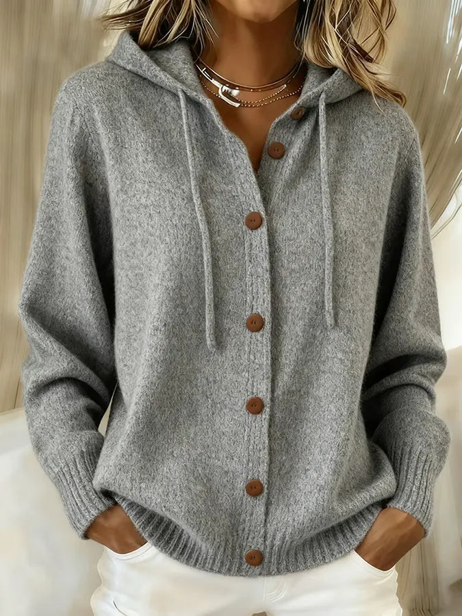Begoña | Cardigan à capuche et boutons