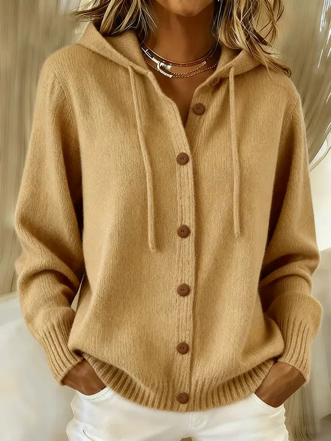 Begoña | Cardigan à capuche et boutons