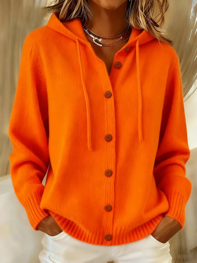 Begoña | Cardigan à capuche et boutons