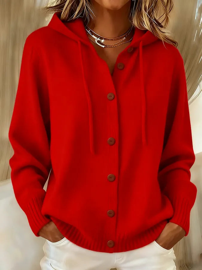 Begoña | Cardigan à capuche et boutons