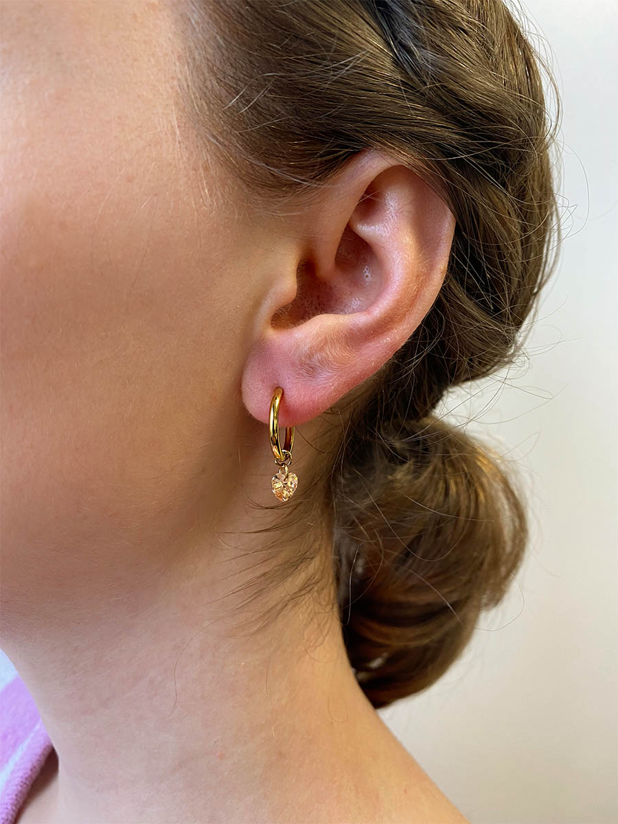 Boucles d’oreilles Cœur délicat – Argenté