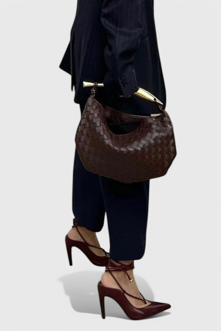 Gerda Sac Woven con Asa Dorada