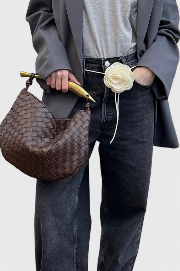 Gerda Sac Woven con Asa Dorada