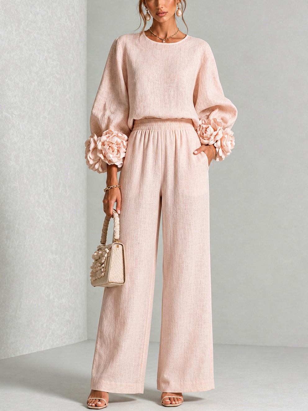 Ensemble Liliana deux pièces à poignets fleuris - Floral
