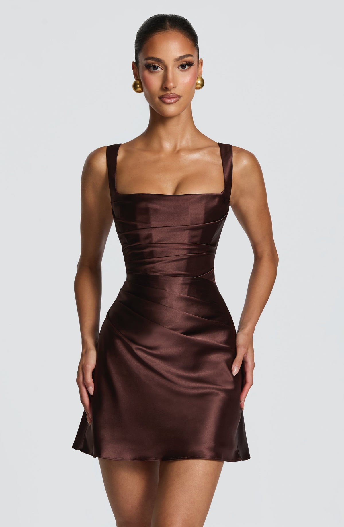 Calanthe | Robe mini en satin – vue 5