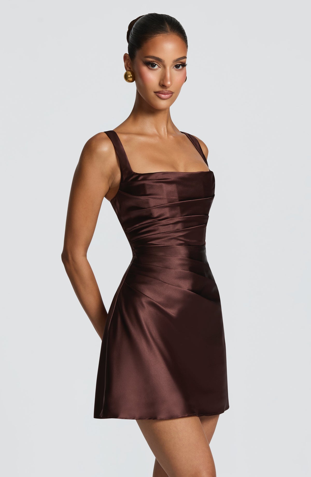 Calanthe | Robe mini en satin – vue 2