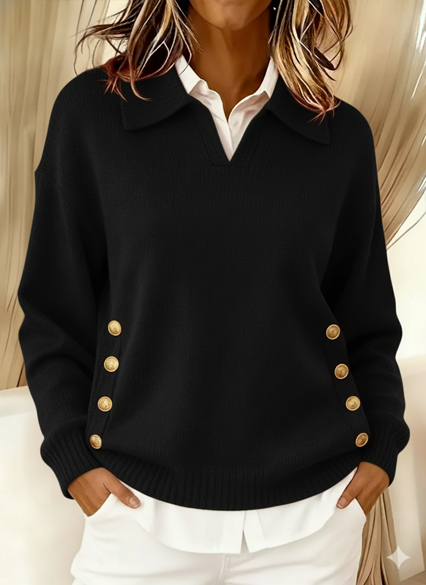 Vicenta | Pull à col polo et boutons