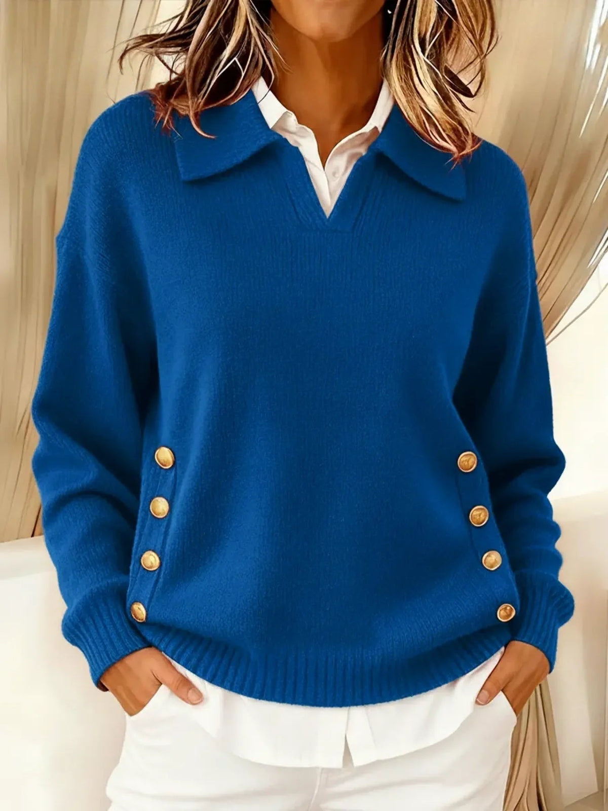 Vicenta | Pull à col polo et boutons