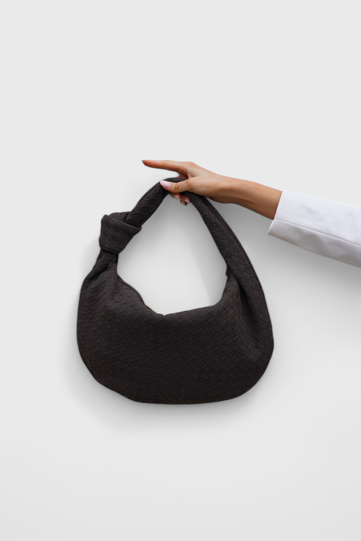 Lila Sac Mediano Woven con Detalle de Nudo