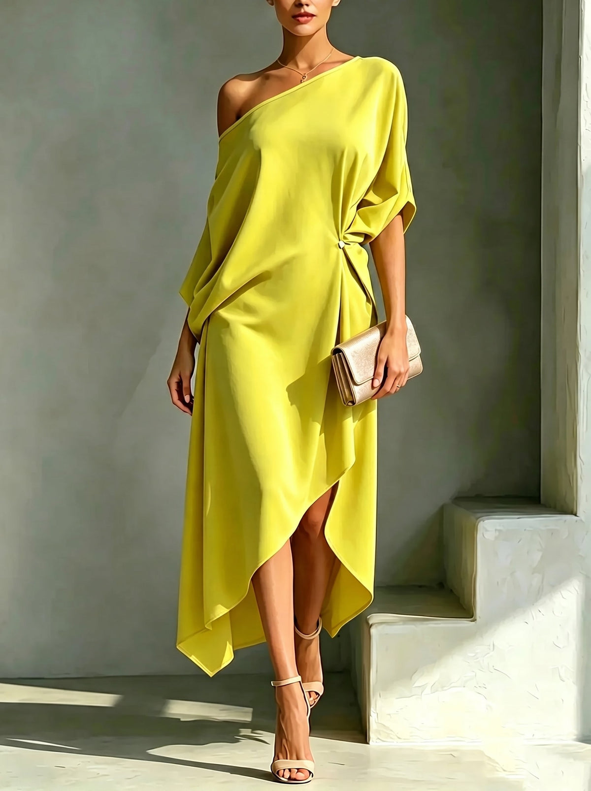 Camila | Robe midi asymétrique – vue 2