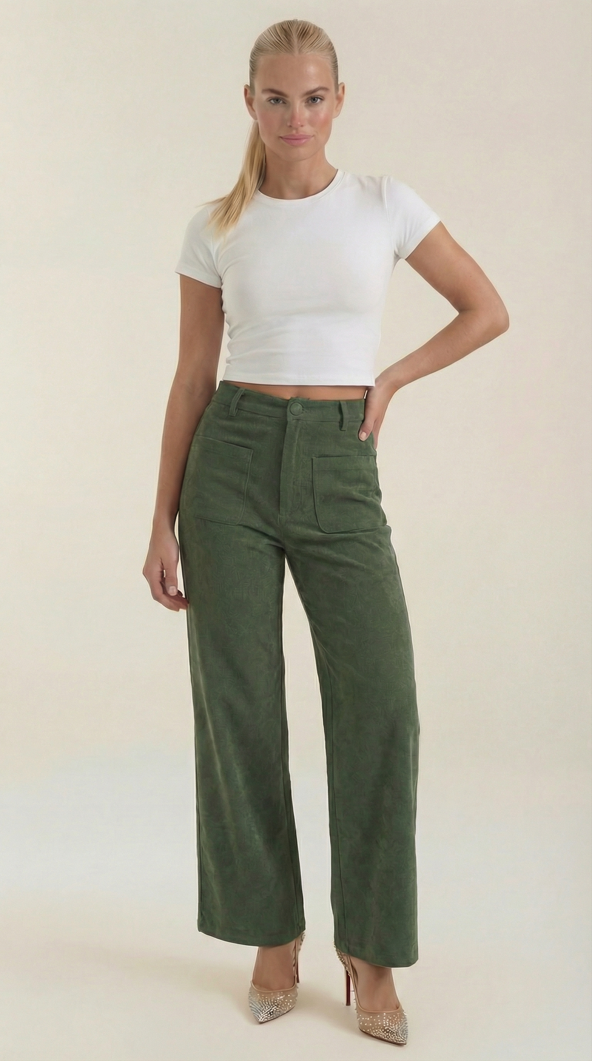 Allison | Pantalon en velours côtelé jambe large
