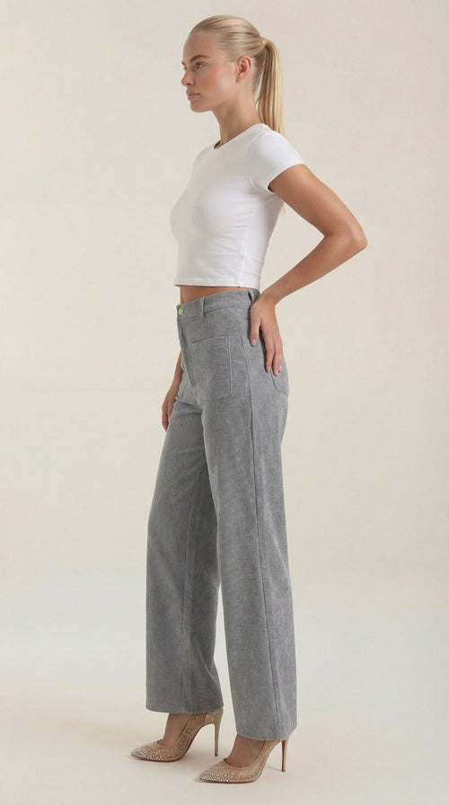 Allison | Pantalon en velours côtelé jambe large