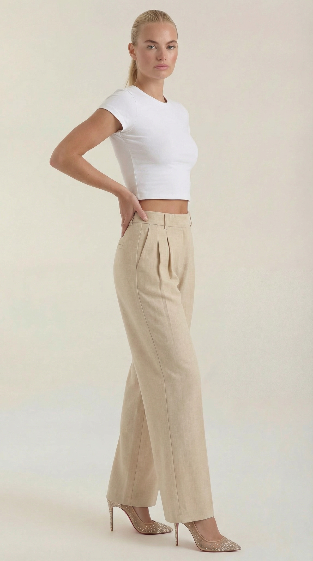 Courtney | Pantalon plissé taille haute