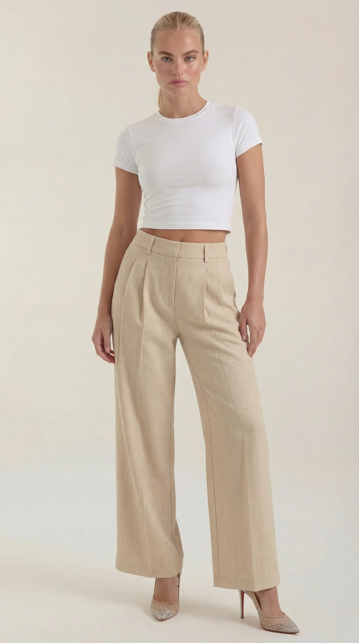 Courtney | Pantalon plissé taille haute
