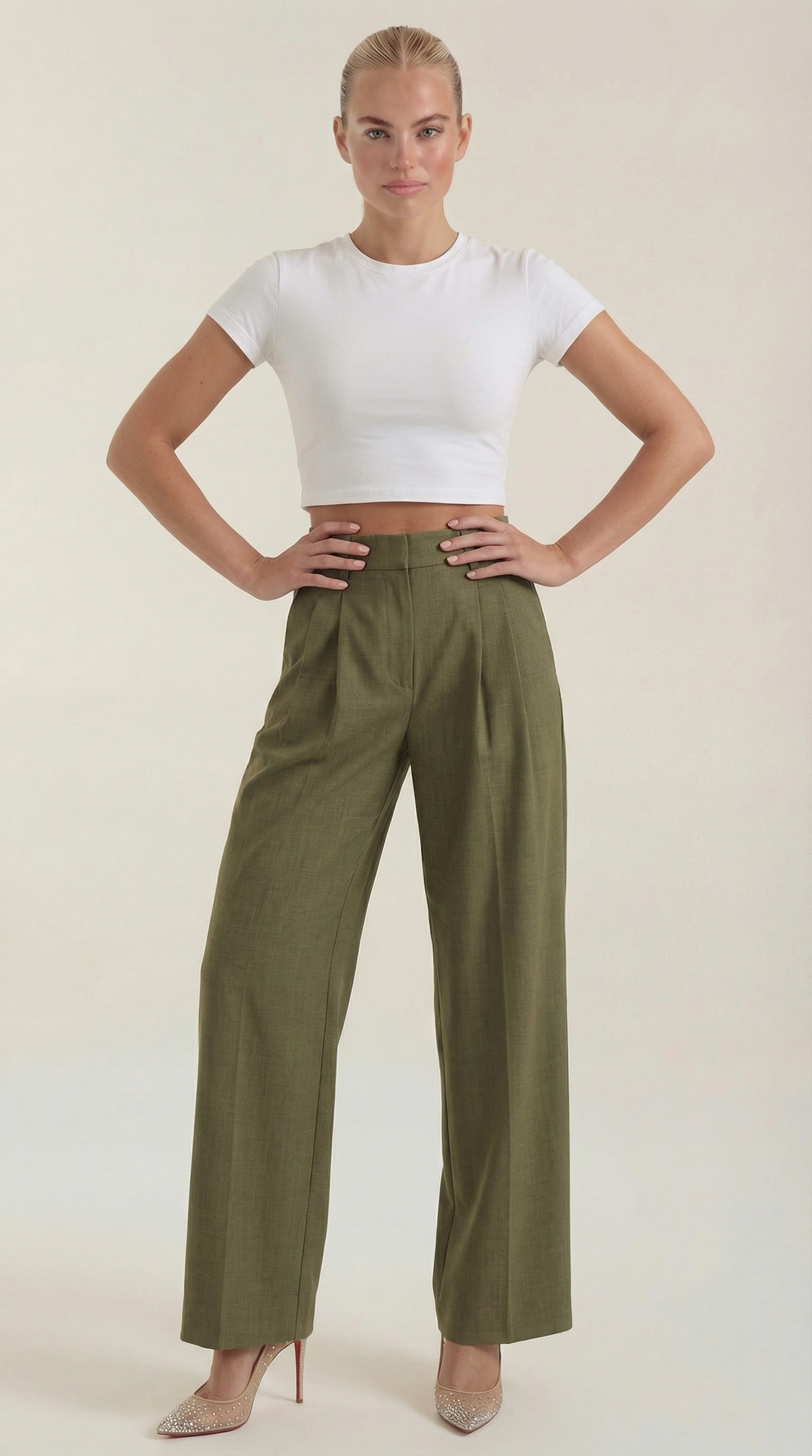 Courtney | Pantalon plissé taille haute