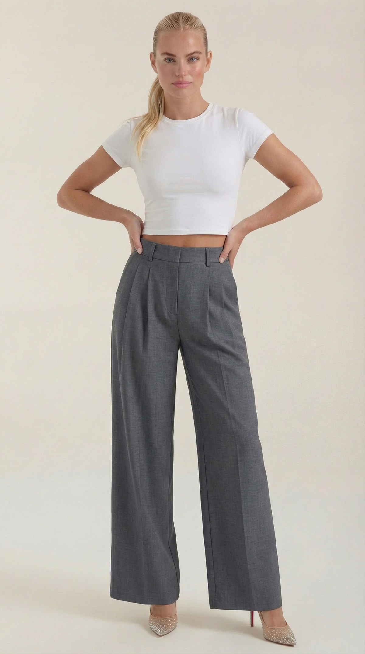 Courtney | Pantalon plissé taille haute