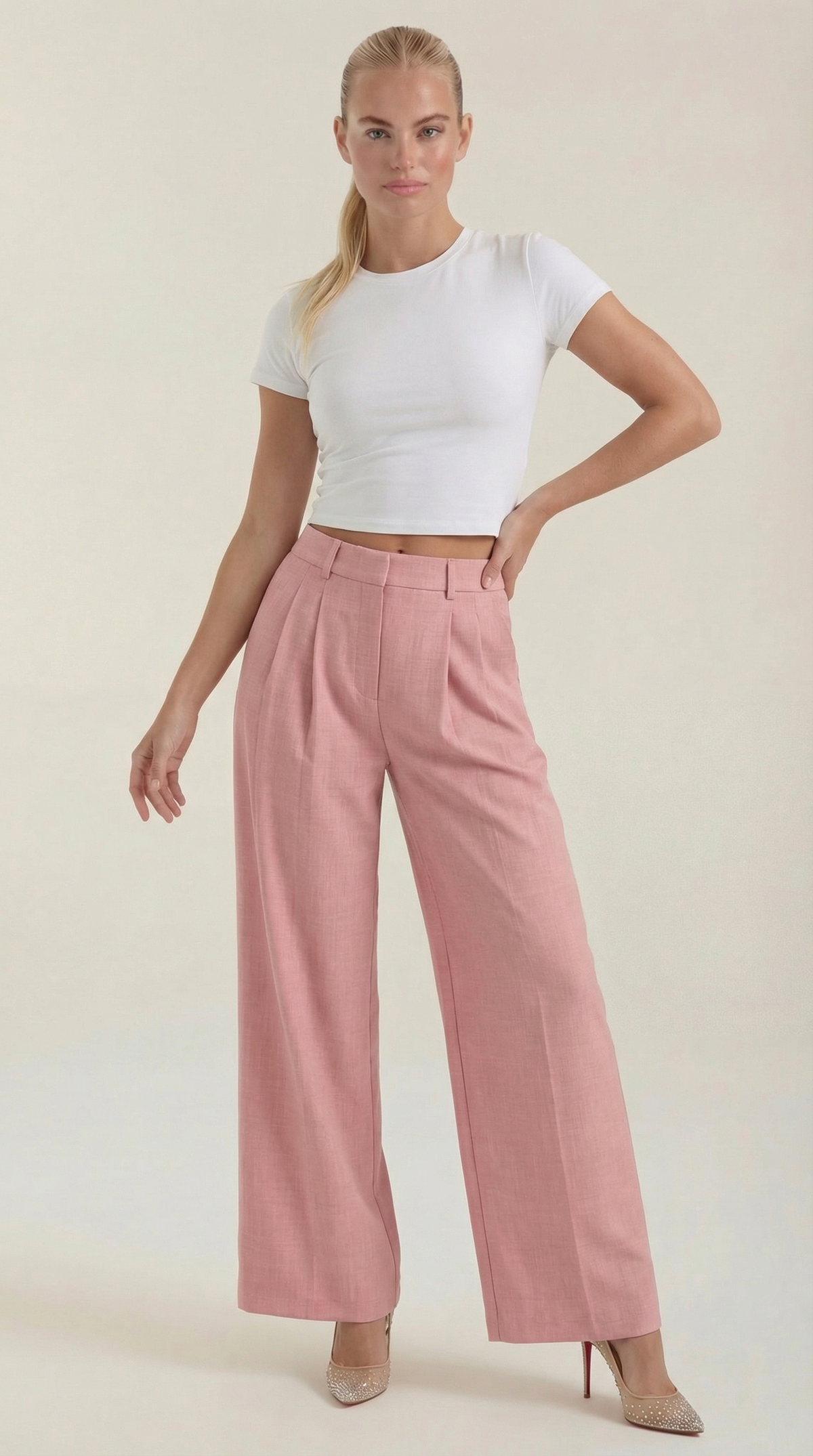 Courtney | Pantalon plissé taille haute