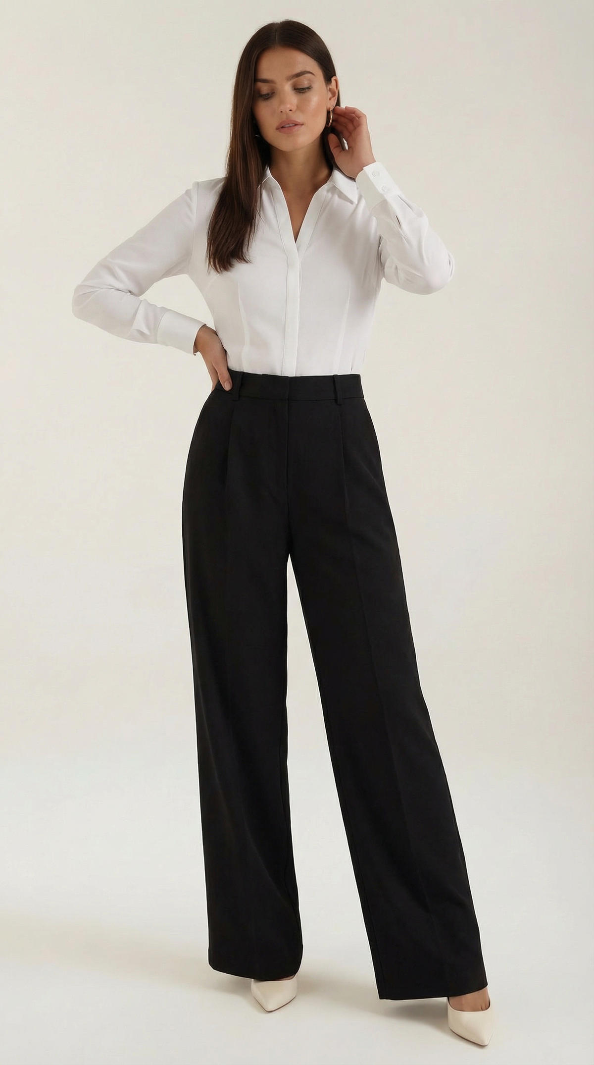 Hazel | Pantalon taille haute jambe large