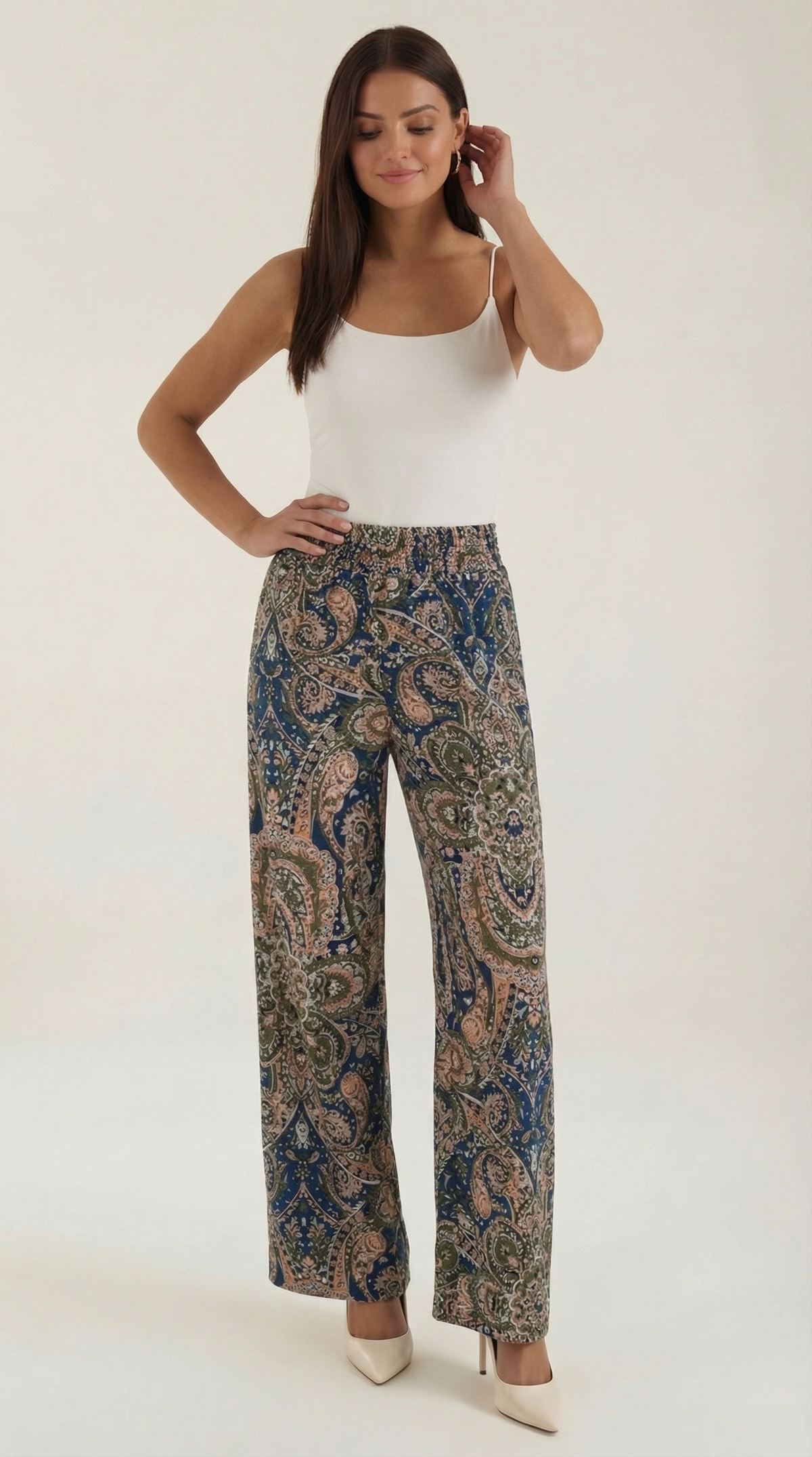 Pam | Pantalon paisley jambe large