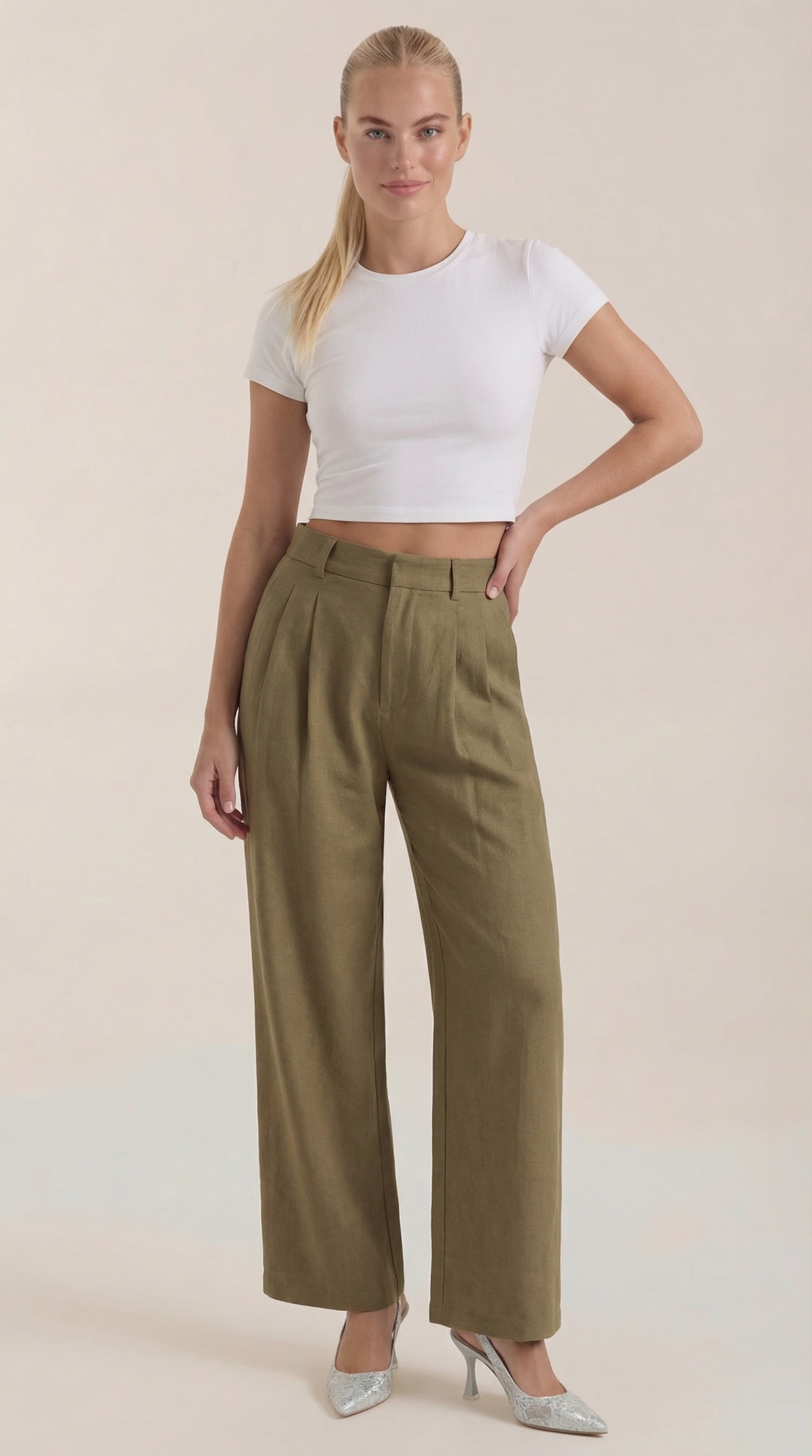 Courtney | Pantalon plissé taille haute