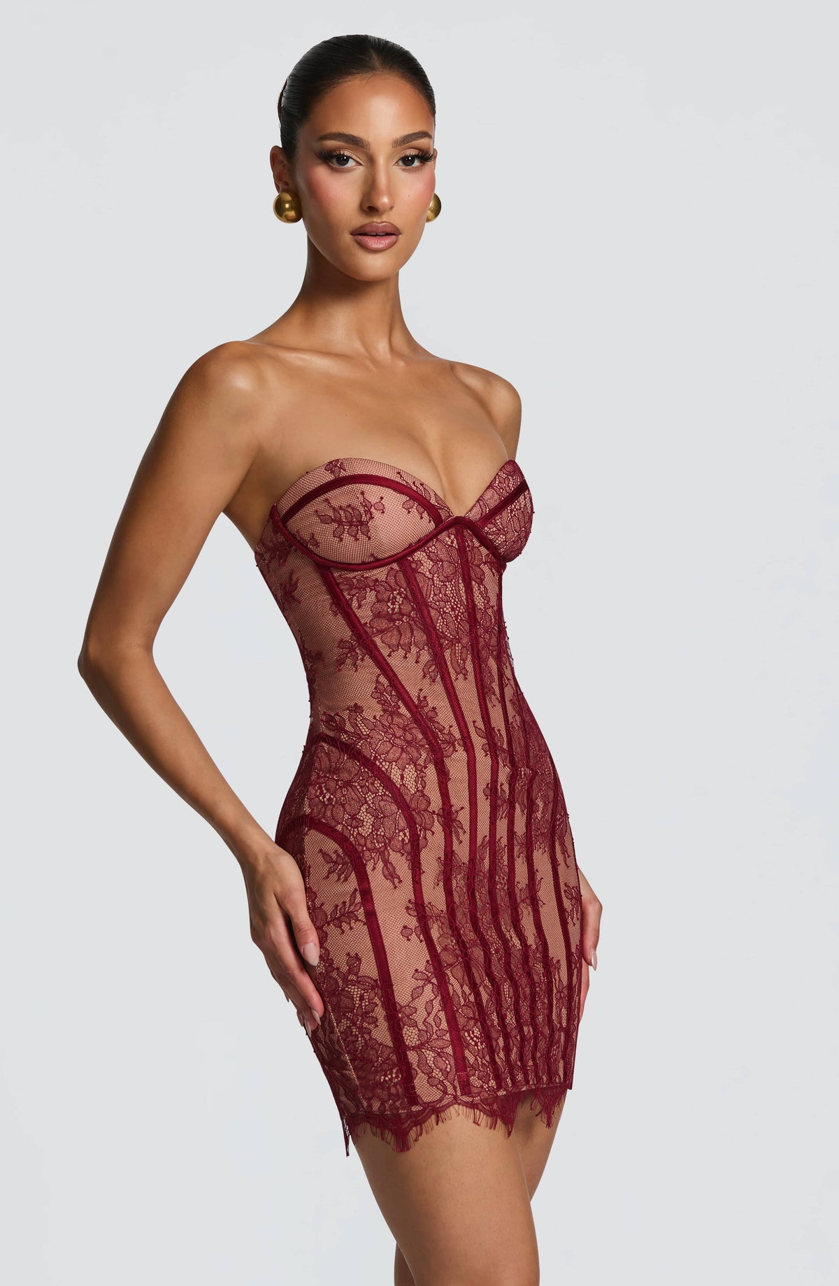 Sian | Robe mini en dentelle fleurie – vue 3